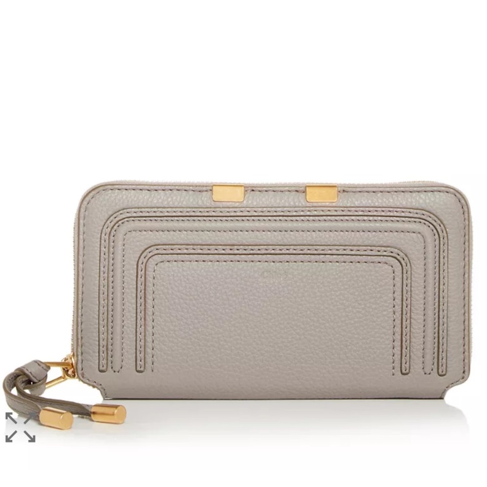 Chloe Marcie Full Zip Around Continental Wallet Gray